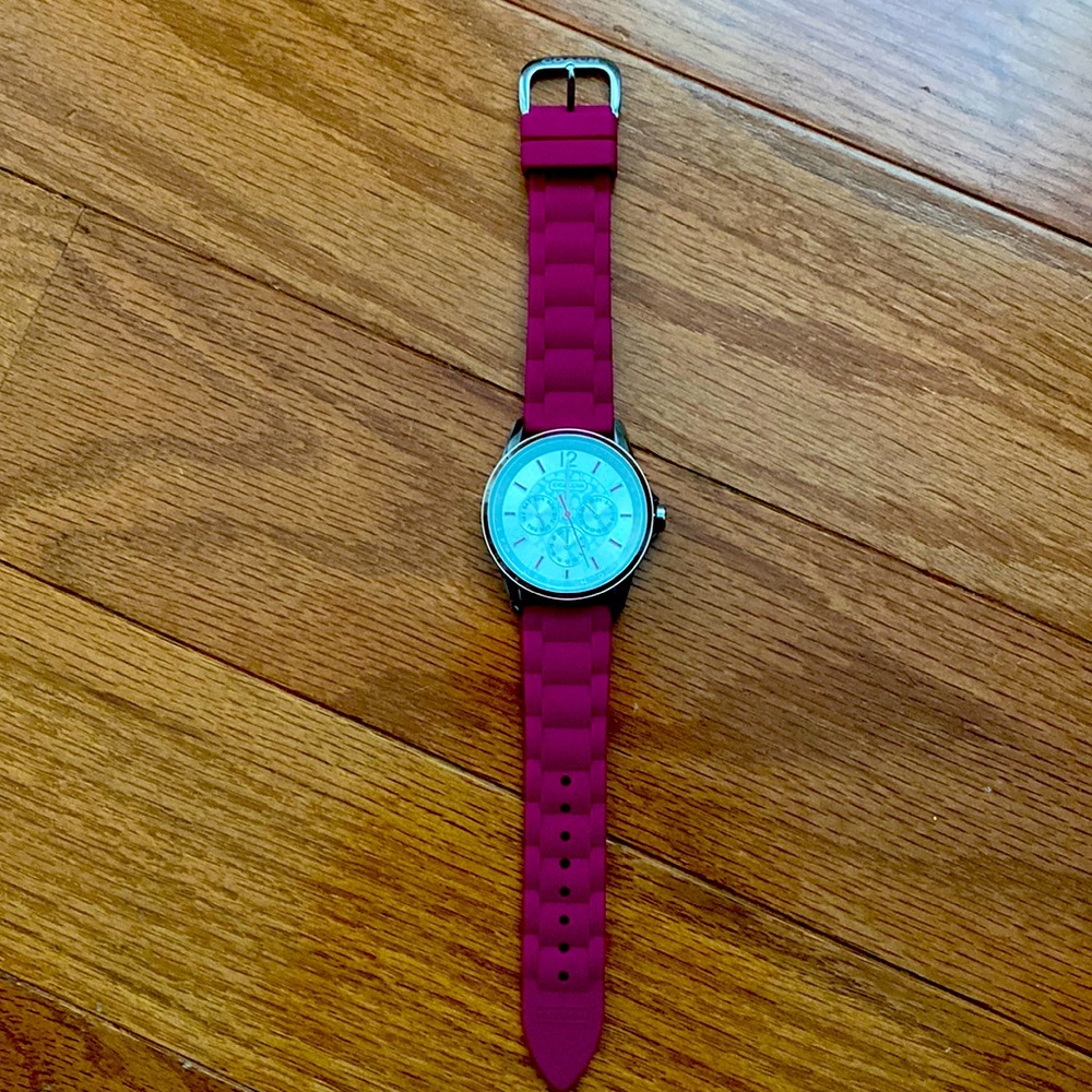 Coach Pink Watch with Silver Accents